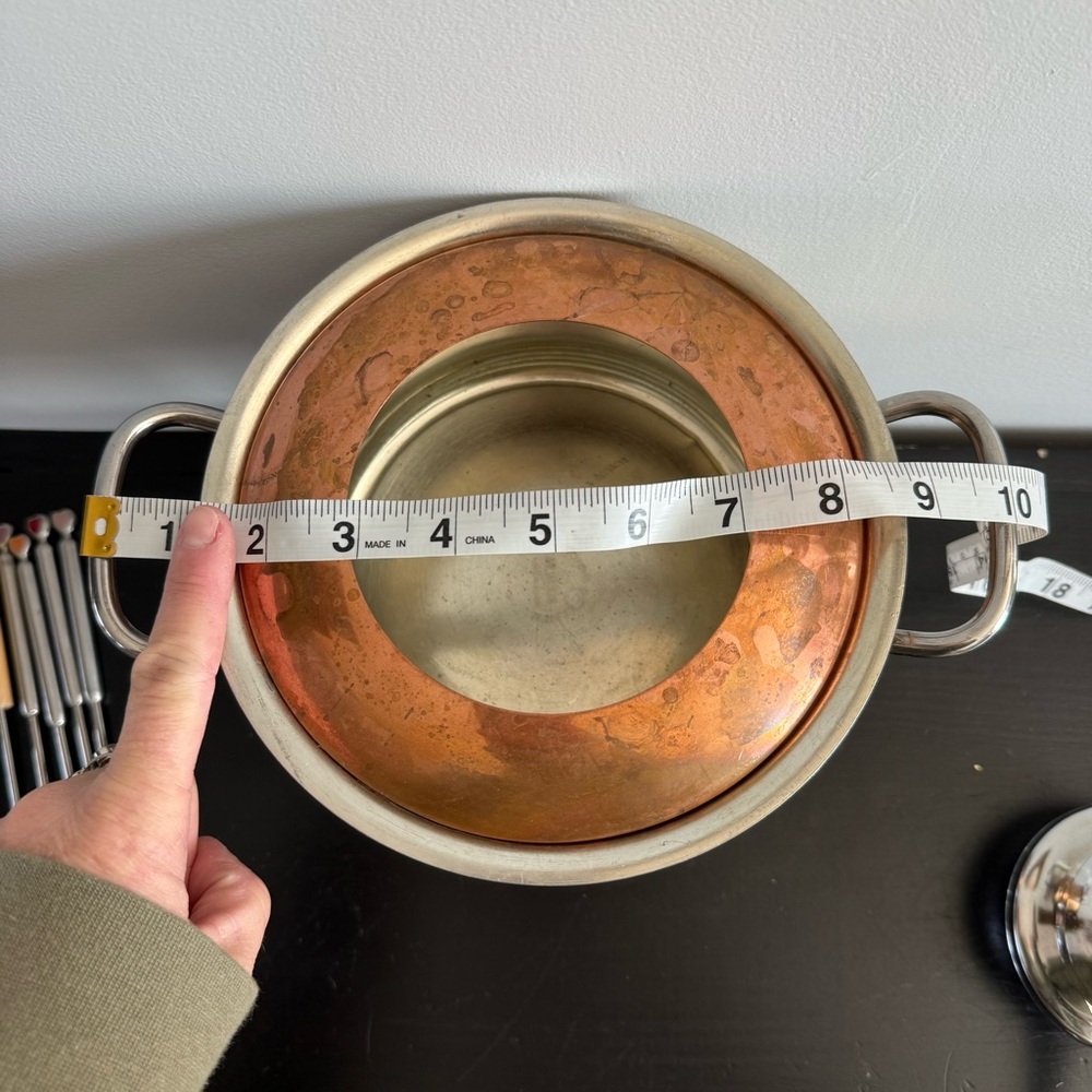Williams Sonoma | Vintage Ruffoni Historia Copper Fondue Set With Forks Italian - Picture 6 of 7
